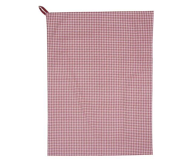 Set 3 prosoape bucatarie bumbac rosu alb 50x70 cm
