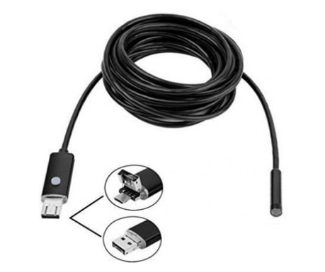 Camera Endoscop Rezistenta la Apa 10m USB LED Q-HD212
