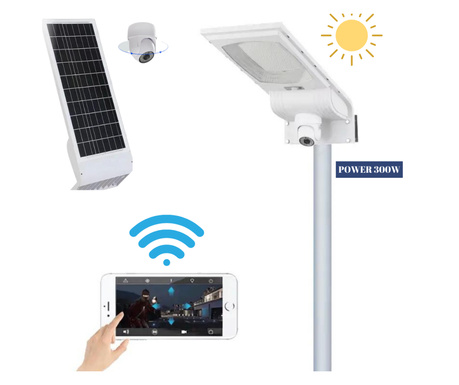 Kit inovator 2 in 1 Lampa solara 300 W Camera WIFI Wistino, Senzor lumina