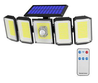 Lampa solara rotativa cu 5 panouri, 300 LED