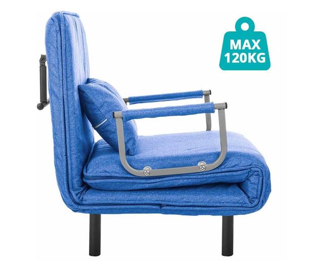 Fotoliu pat 2 in 1, albastru