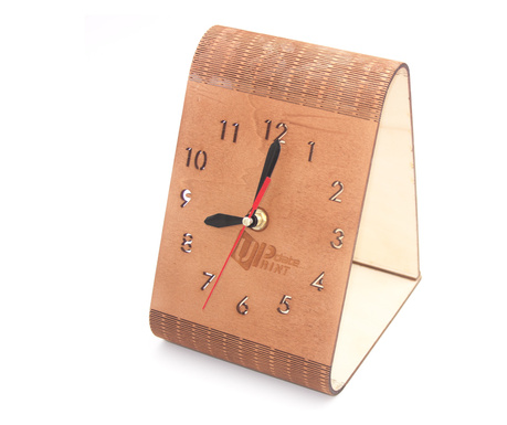Ceas personalizat de birou, din lemn, 210x140 mm, culoarea maro