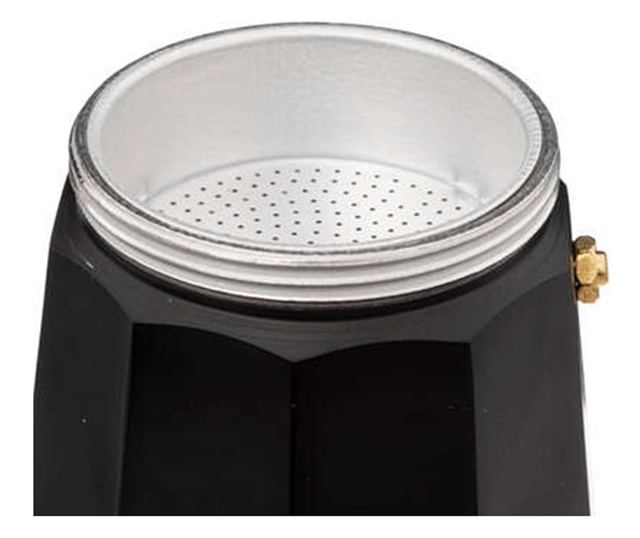 Espressor aragaz Pissa, aluminiu, negru, 6 portii, 375 ml