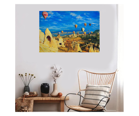 Tablou Canvas cu led, Cappadocia, Multicolor, 45x65 cm