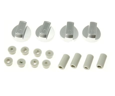 Set 4 butoni universali gri / argintiu pentru aragaz / cuptor