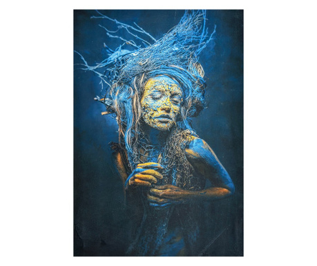Tablou Canvas cu led, Groot Girl, Albastru, 70x100 cm