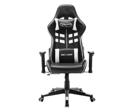 fekete és fehér műbőr gamer szék