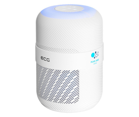 Purificator de aer ECG AP1 Compact Pearl, 30 W, Wi-Fi, 3 viteze, ionizare, aromaterapie, alb
