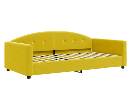 sárga bársony kanapéágy 100 x 200 cm
