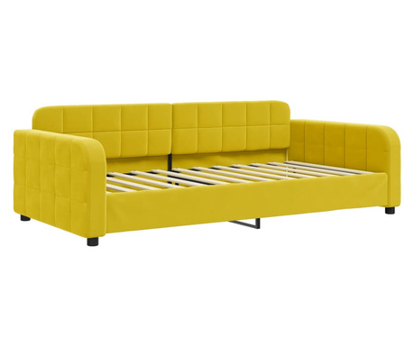 sárga bársony kanapéágy 100 x 200 cm