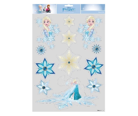 Stickere Craciun pentru geam Elsa Frozen 2 , Disney, albastru