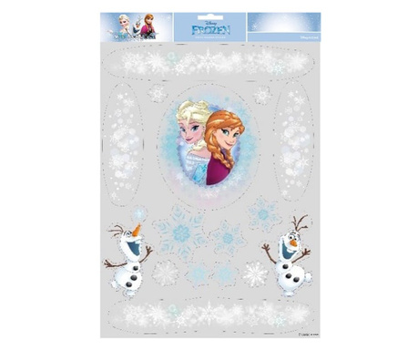 Stickere Craciun pentru geam Elsa si Anna, Frozen 2 , Disney, albastru