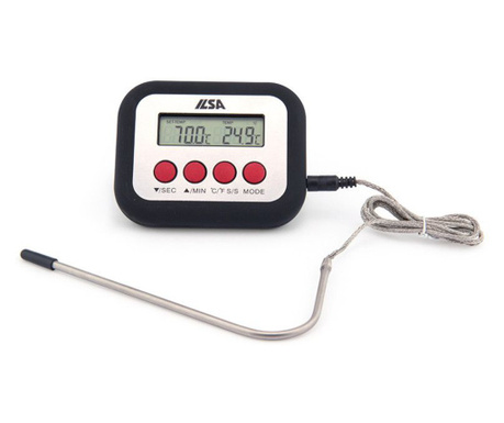ILSA Termometru digital profesional pentru cuptor, corp ABS si sonda inox de 12cm