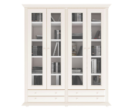 Biblioteca dubla Luxus, tip vitrina, lemn masiv 180 x 45 x 203cm