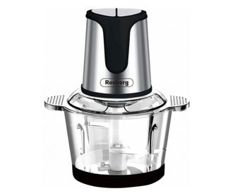 Tocator Rosberg R51111D, 400W, 2 litri, bol sticla, 2 viteze, Inox/Negru