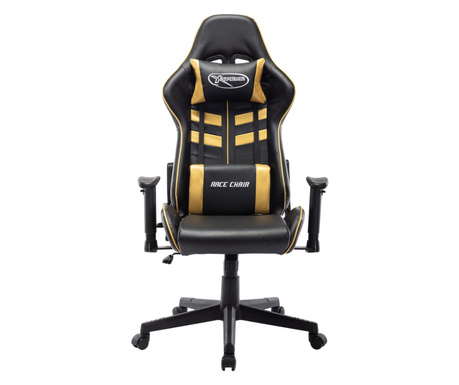 fekete és arany színű műbőr gamer szék