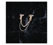 Brosa decorativa cardigan cu lant Crisalida, 16 cm Fundite aurii