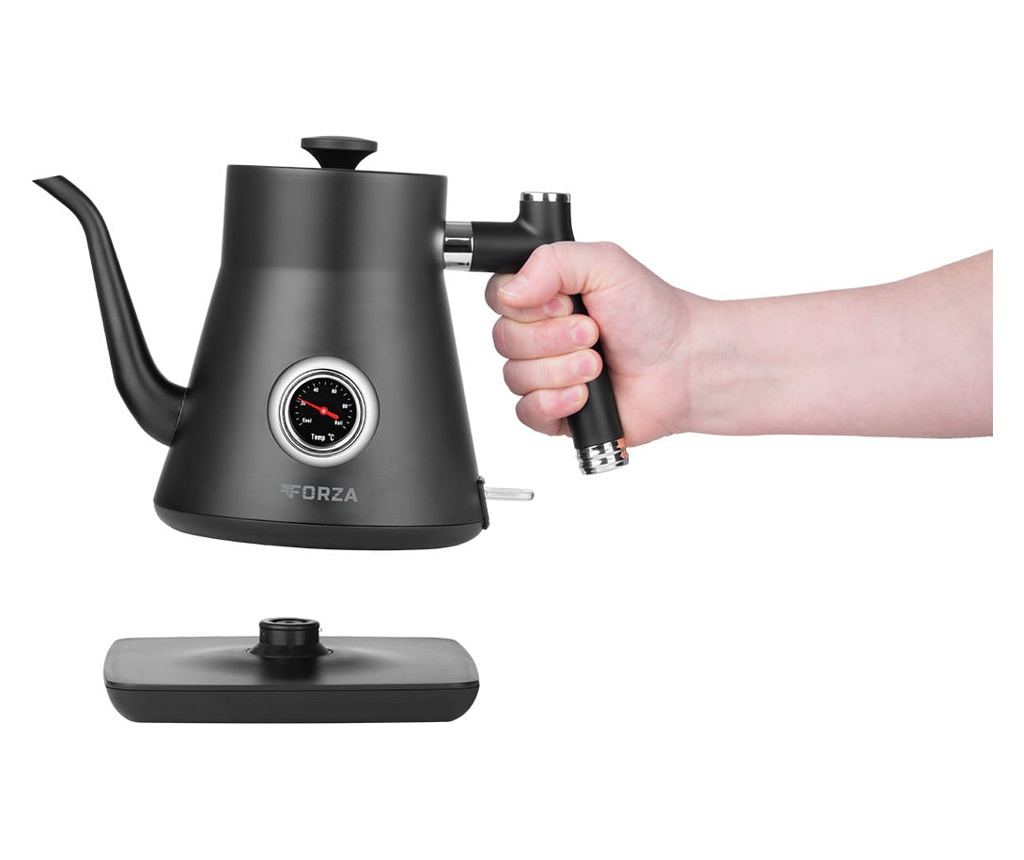 Fierbator electric ECG Forza 5000 Pour over Nero, 1200 W, 0.8 litri, otel inoxidabil, negru mat - 10