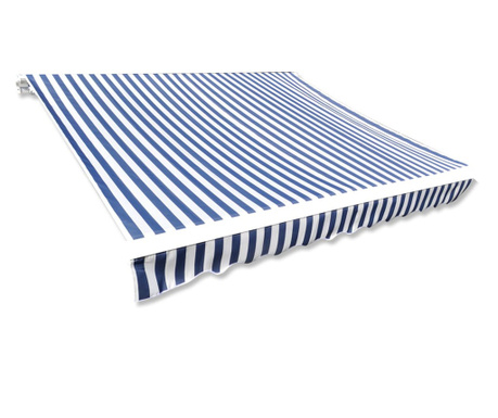 Pânză copertină, albastru & alb, 6 x 3 m (cadrul nu este inclus)