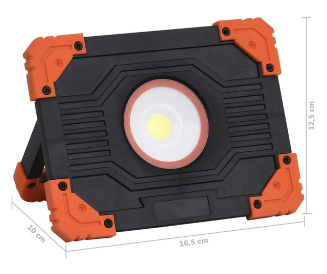 Reflector portabil cu LED, 10 W, alb rece, ABS