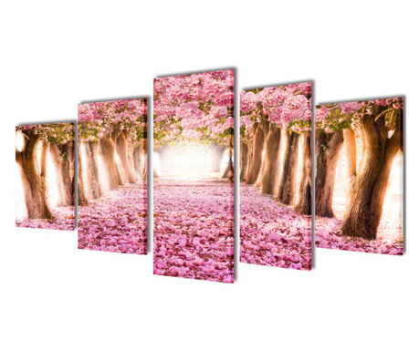 Set tablouri de pânză cireși în floare 200 x 100 cm