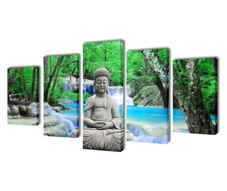 Set tablouri de perete cu Buddha, 200 x 100 cm