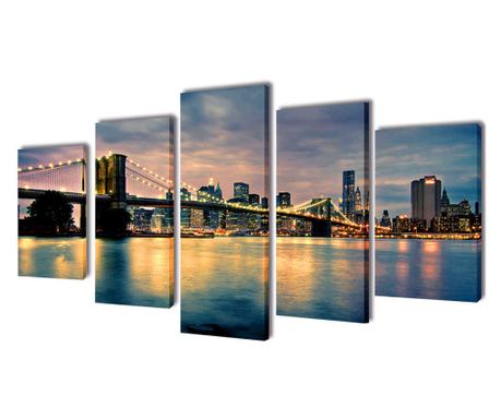 Zidne Slike na Platnu Set s Printom Brooklyn 200 x 100 cm