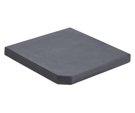 Placă de greutate umbrelă, negru, granit, 25 kg, pătrat
