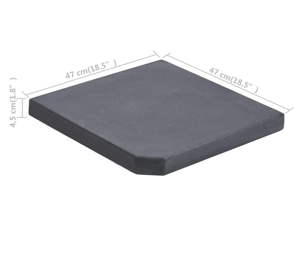 Πλάκα Βάσης Ομπρέλας, Μαύρη, Γρανίτης, 25 kg, Τετράγωνη - 5