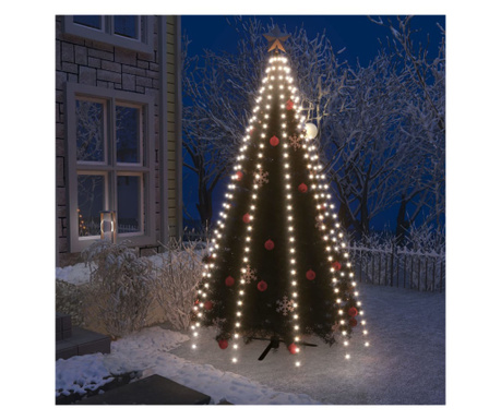 Instalație brad de Crăciun cu 250 LED-uri, alb rece, 250 cm