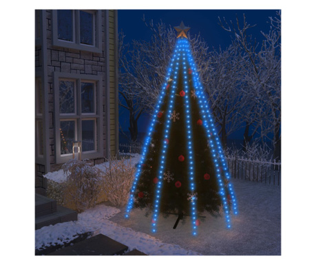 Instalație brad de Crăciun cu 400 LED-uri, albastru, 400 cm
