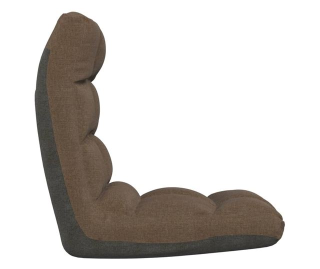 Sklopiva podna stolica, smeđa, tekstilni materijal