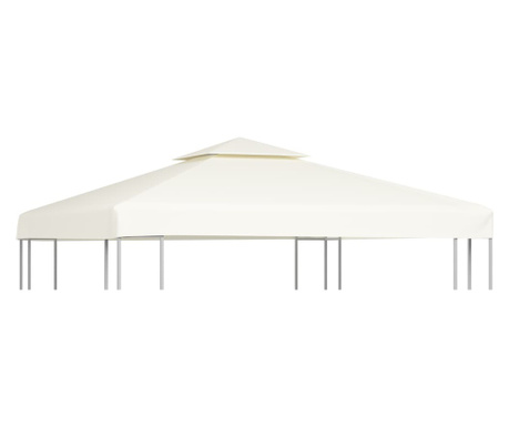 Copertină rezervă acoperiș pavilion, alb crem, 3x3 m, 310 g/m²