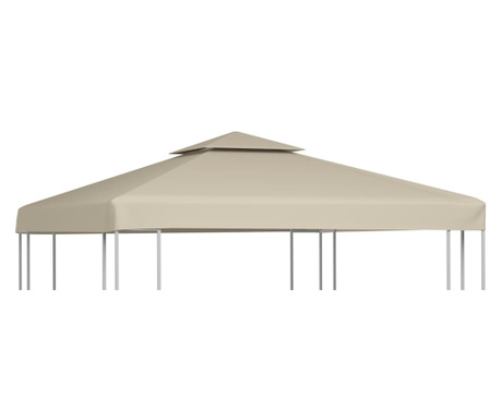 Copertină de rezervă acoperiș pavilion, bej, 3x3 m, 310 g/m²