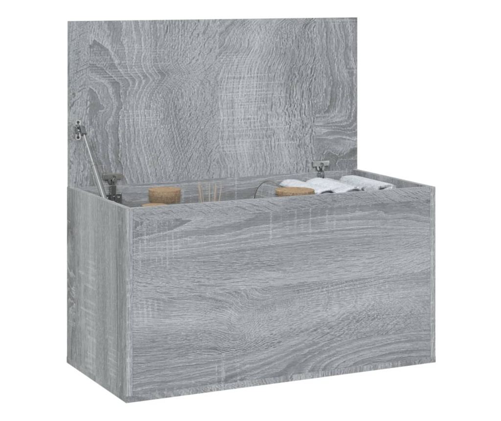 Cufăr de depozitare, gri sonoma, 84x42x46 cm, lemn compozit - 5