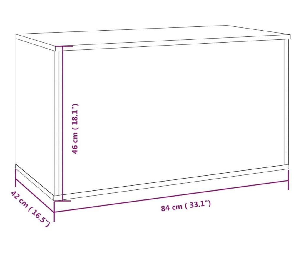 Cufăr de depozitare, gri sonoma, 84x42x46 cm, lemn compozit - 8