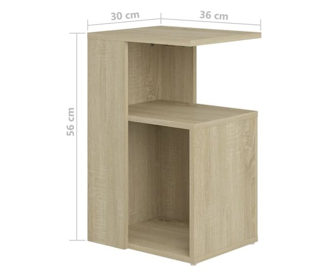 Странична маса, дъб Сонома, 36х30х56 см, ПДЧ