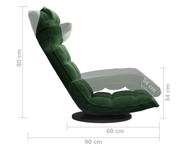 Sjedalo s rotirajućom podlogom, tamnozeleno, baršunasto