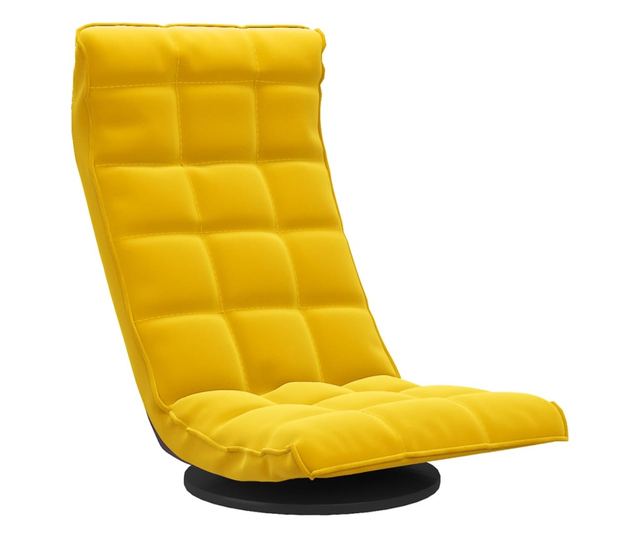 Zakretna podna stolica, žuta, baršun