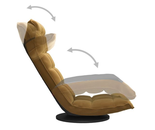 Podesni stolac, crn, baršunasti