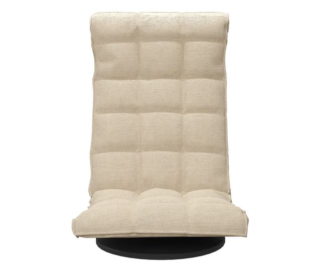Zakretna podna stolica, krem, tekstilni materijal