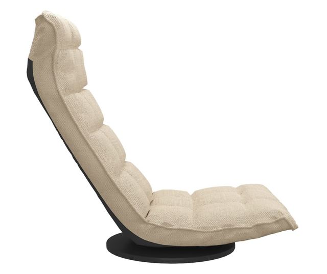 Zakretna podna stolica, krem, tekstilni materijal