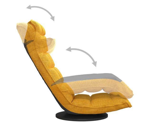 Stolac s rotirajućim podom, žuti senf, tekstilni materijal