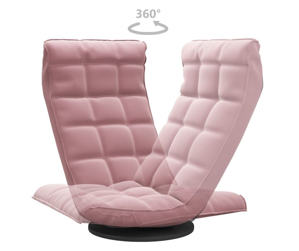 Podesivi stolić, ružičasti, baršunasti - 5