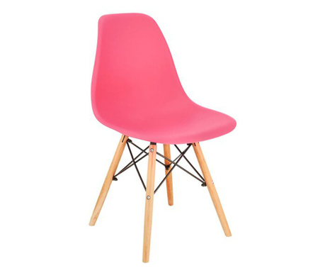 Стол в скандинавски стил, Jumi, Eva, PP, дървен, розов, 46x52x81 см