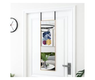 Zrcalo za vrata, zlatno, 30x100 cm, staklo i aluminij