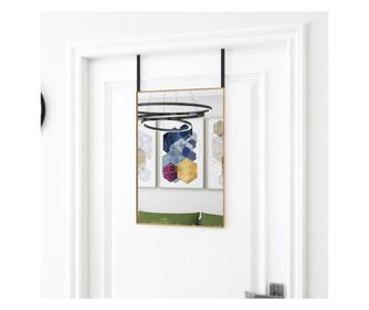 Ogledalo za vrata, zlatno, 40x60 cm, staklo i aluminij