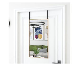 Zrcalo za vrata, zlatno, 40x80 cm, staklo i aluminij
