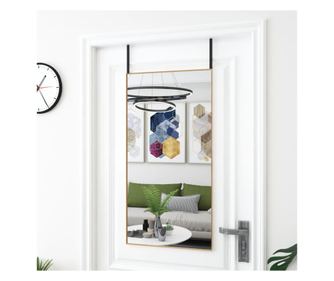Zrcalo za vrata, zlatno, 50x100 cm, staklo i aluminij
