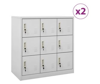 Ormari za garderobu 2 kom. svijetlosiva 90x45x92,5 cm čelik